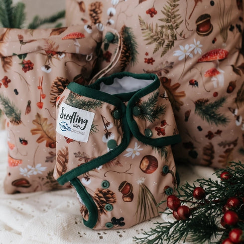 CUSTOMER MARKETPLACE | Seedling Baby Multi-fit Pocket Nappy | DELAMINATED COVER + SLACK ELASTICS